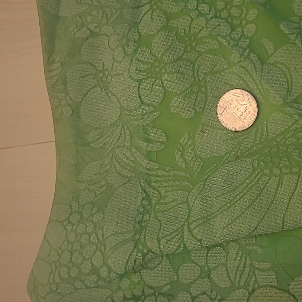 LIKE NEW VTG 1960s Handmade Mod Bright Green Go-go Floral Print Mini Dress - Picture 17 of 17